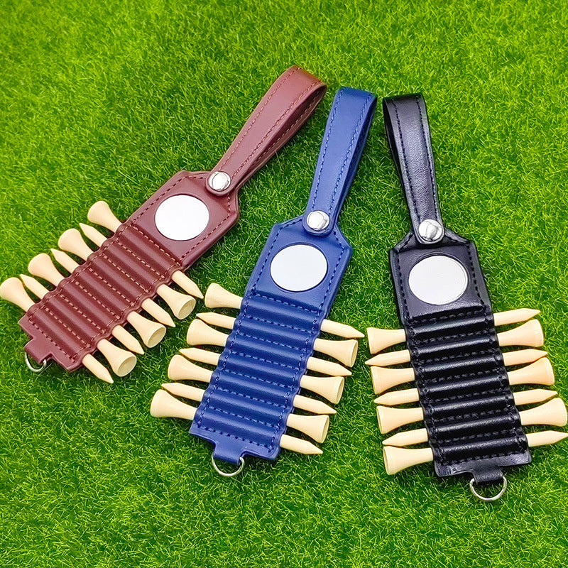 Golf Ball Tee Storage Leather Case