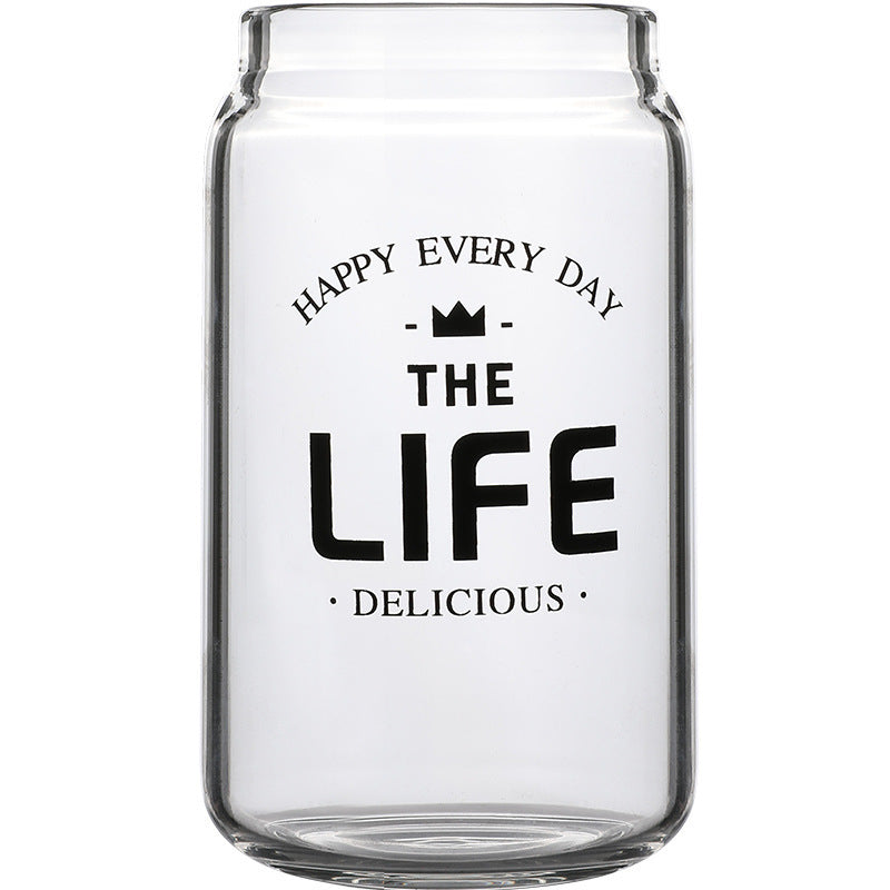 Easy-to-can glass cold drinking water cup