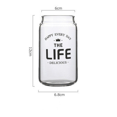 Easy-to-can glass cold drinking water cup