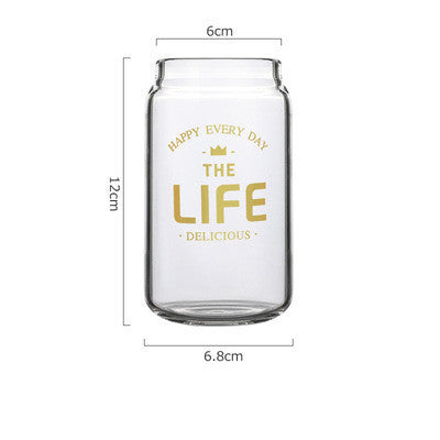 Easy-to-can glass cold drinking water cup