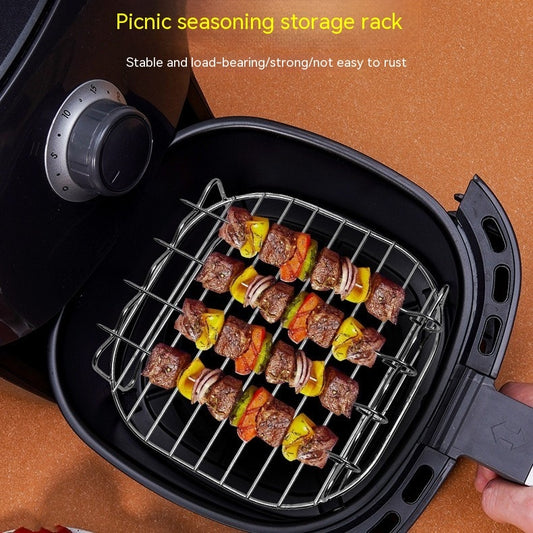 Air Fryer Grill Rack 430 Stainless Steel Double Layer Steamer