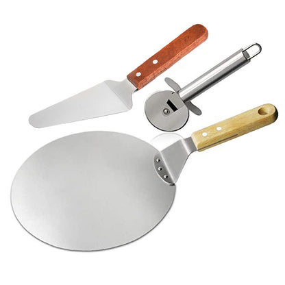 Baking Tools Three-piece Pizza Set Wooden Handle Round Spatula