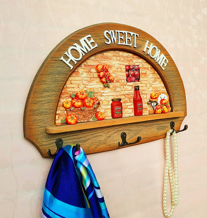 Classic Retro Wooden Kitchen Innovative Home Decorative Hook Coat Rack