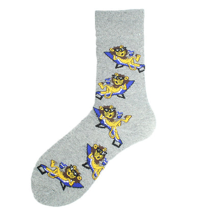 Fashion Volcano Astronaut Beer Multi-pattern Cotton Socks