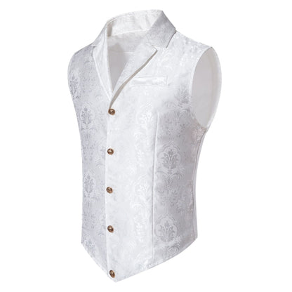 Men's Casual Polo Collar Single-breasted Jacquard Suit Vest