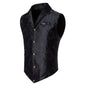 Men's Casual Polo Collar Single-breasted Jacquard Suit Vest