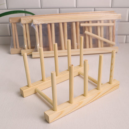 Wooden Draining Rack Kitchen Storage Rack