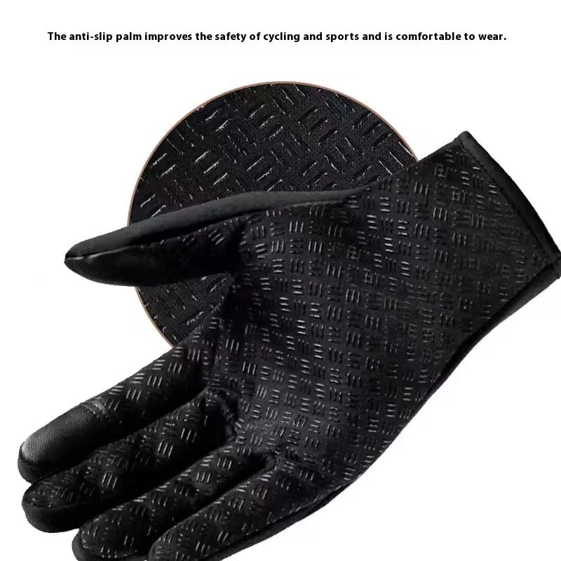 Winter Sports Gloves Men's Non-slip Thick Windproof Finger Warm